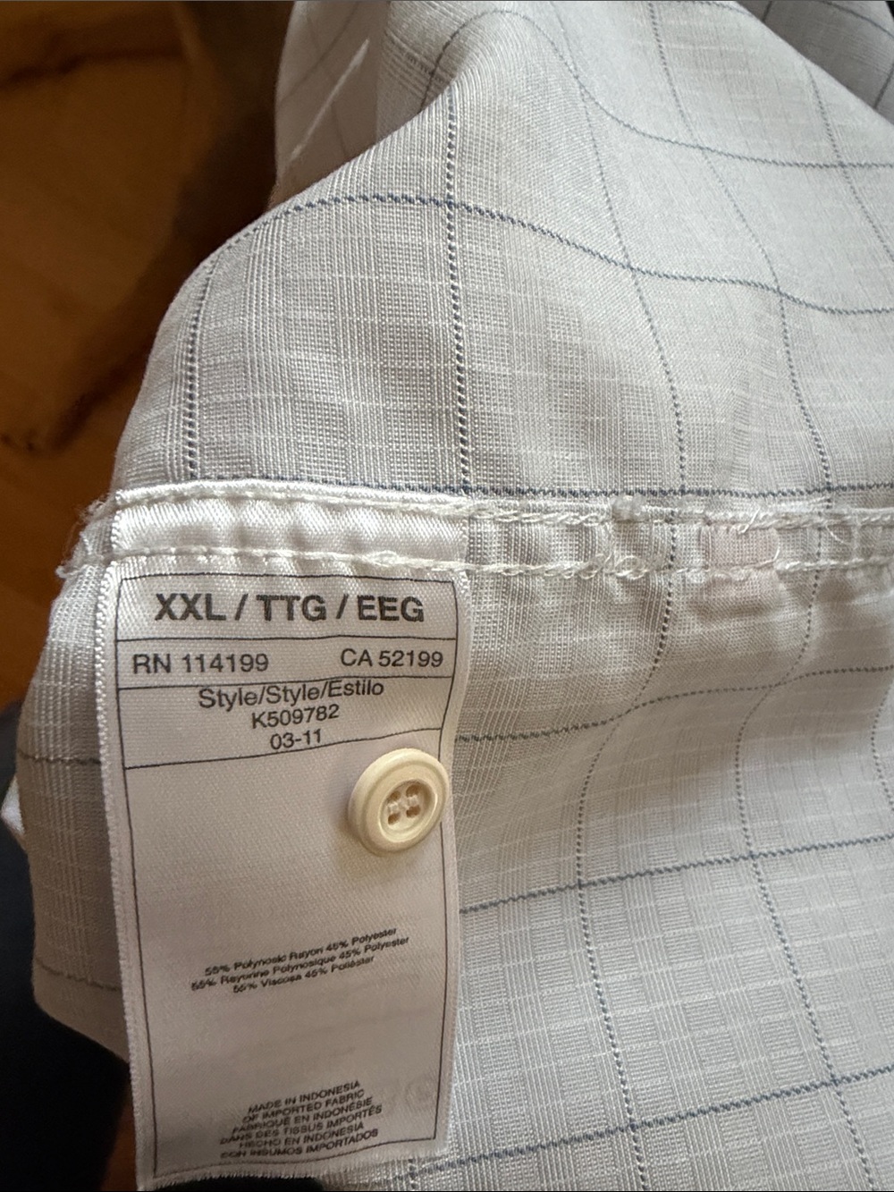Quiksilver Men’s Pale Blue Grid Short-Sleeve Button-Up Shirt - Picture 6 of 6